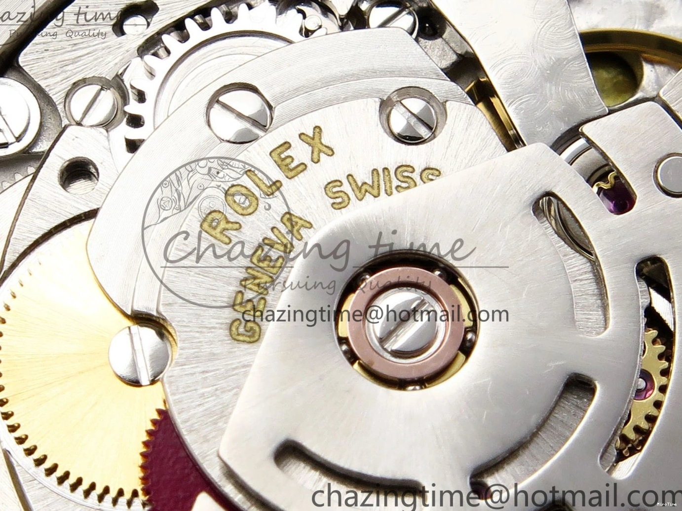 MiroTime 0426 QuickDry DayDate 40 SS GSF Gain Weight Blue Roman Dial Diamonds Bezel on President Bracelet A 1917